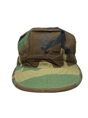 Marine Corps 8-Point Woodland Camo USMC Utility Hat Cap Gov't Issue Named USA